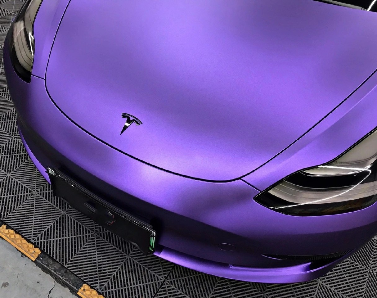 Ravoony Plus Matte Heavy Metal Sparkle Purple Car Wrap
