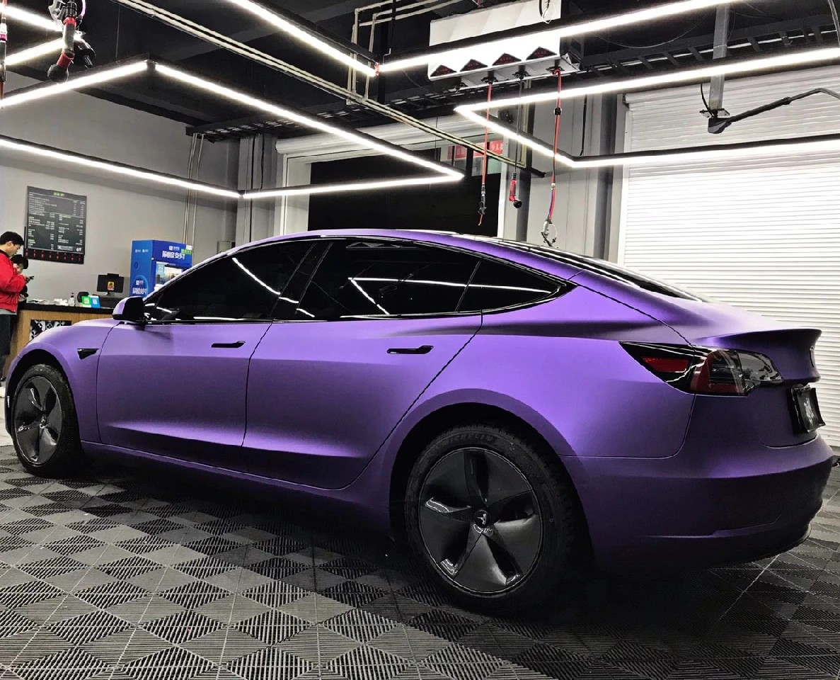 Ravoony Plus Matte Heavy Metal Sparkle Purple Car Wrap