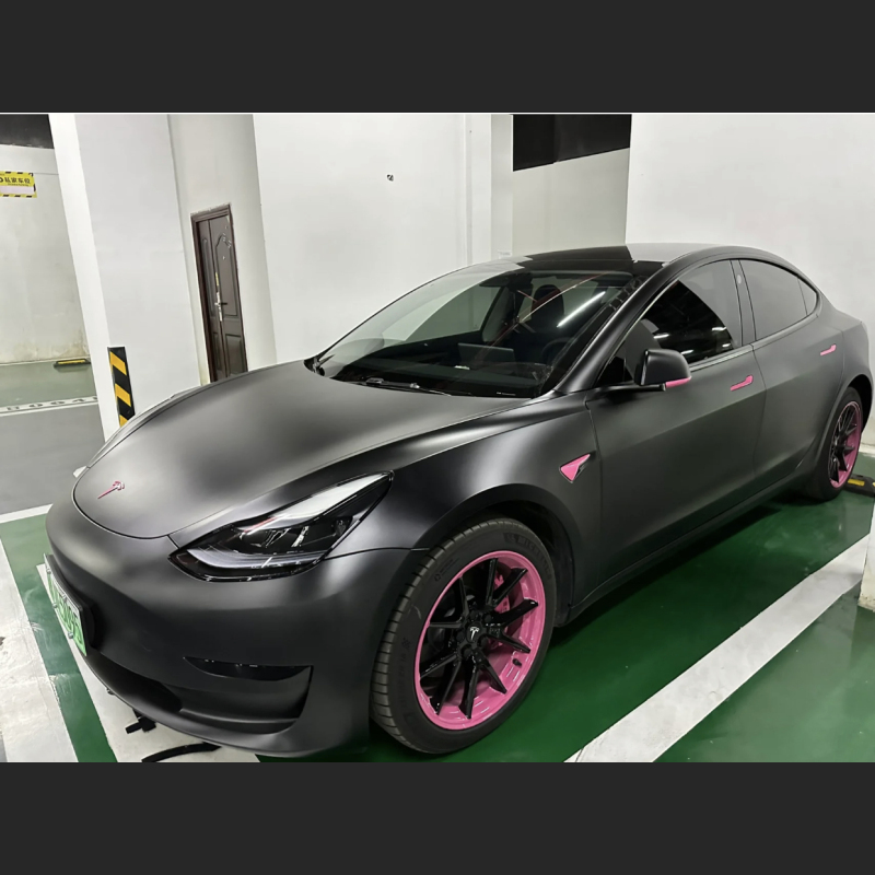 Ravoony Plus Matte Black Car Vinyl Wrap Tesla Model 3 Wrap