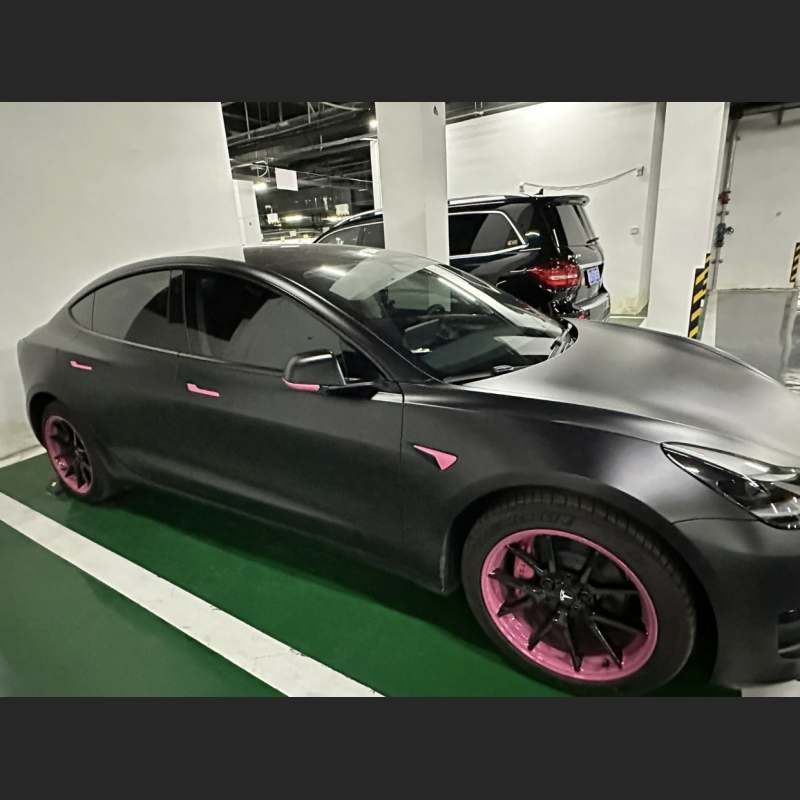 Ravoony Plus Matte Black Car Vinyl Wrap Tesla Model 3 Wrap