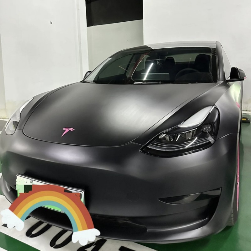 Ravoony Plus Matte Black Car Vinyl Wrap Tesla Model 3 Wrap