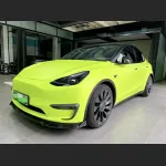 Ravoony Plus Fluorescent Green Car Vinyl Wrap Tesla Model Y Wrap