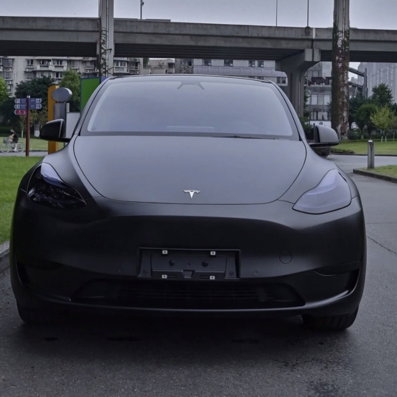 Matte Black Car Vinyl Wrap Tesla Model Y Wrap