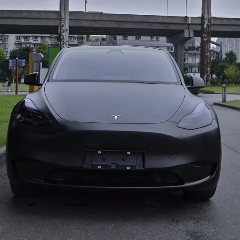 Matte Black Car Vinyl Wrap Tesla Model Y Wrap