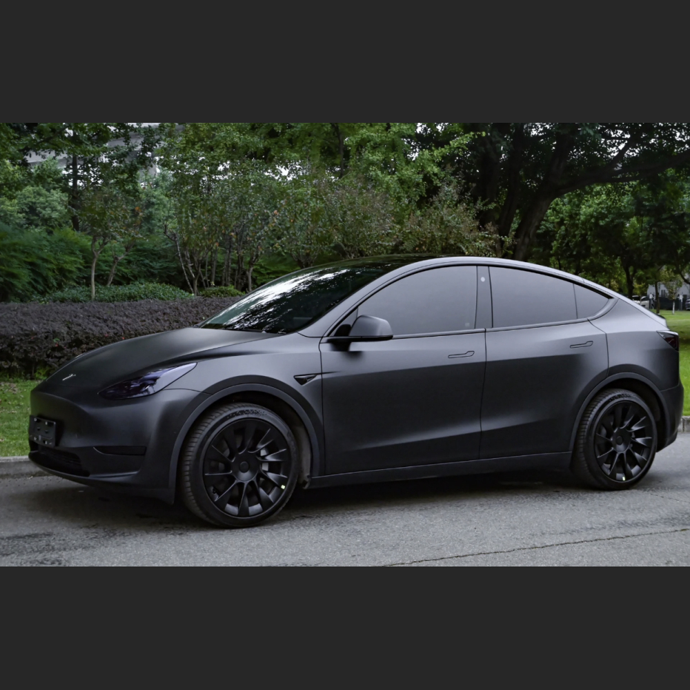 Ravoony Plus Matte Black Car Vinyl Wrap Tesla Model Y Wrap