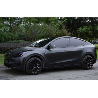 Ravoony Plus Matte Black Car Vinyl Wrap Tesla Model Y Wrap 02