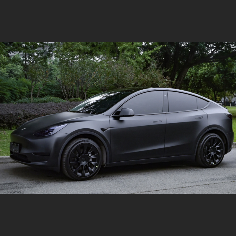 Ravoony Plus Matte Black Car Vinyl Wrap Tesla Model Y Wrap