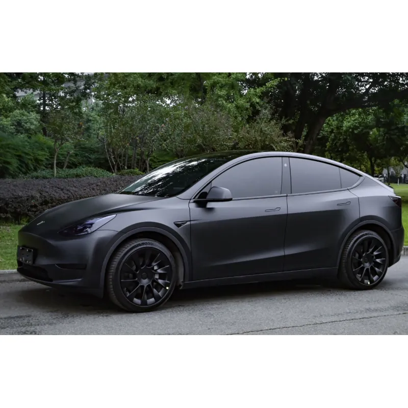 Matte Black Car Vinyl Wrap Tesla Model Y Wrap