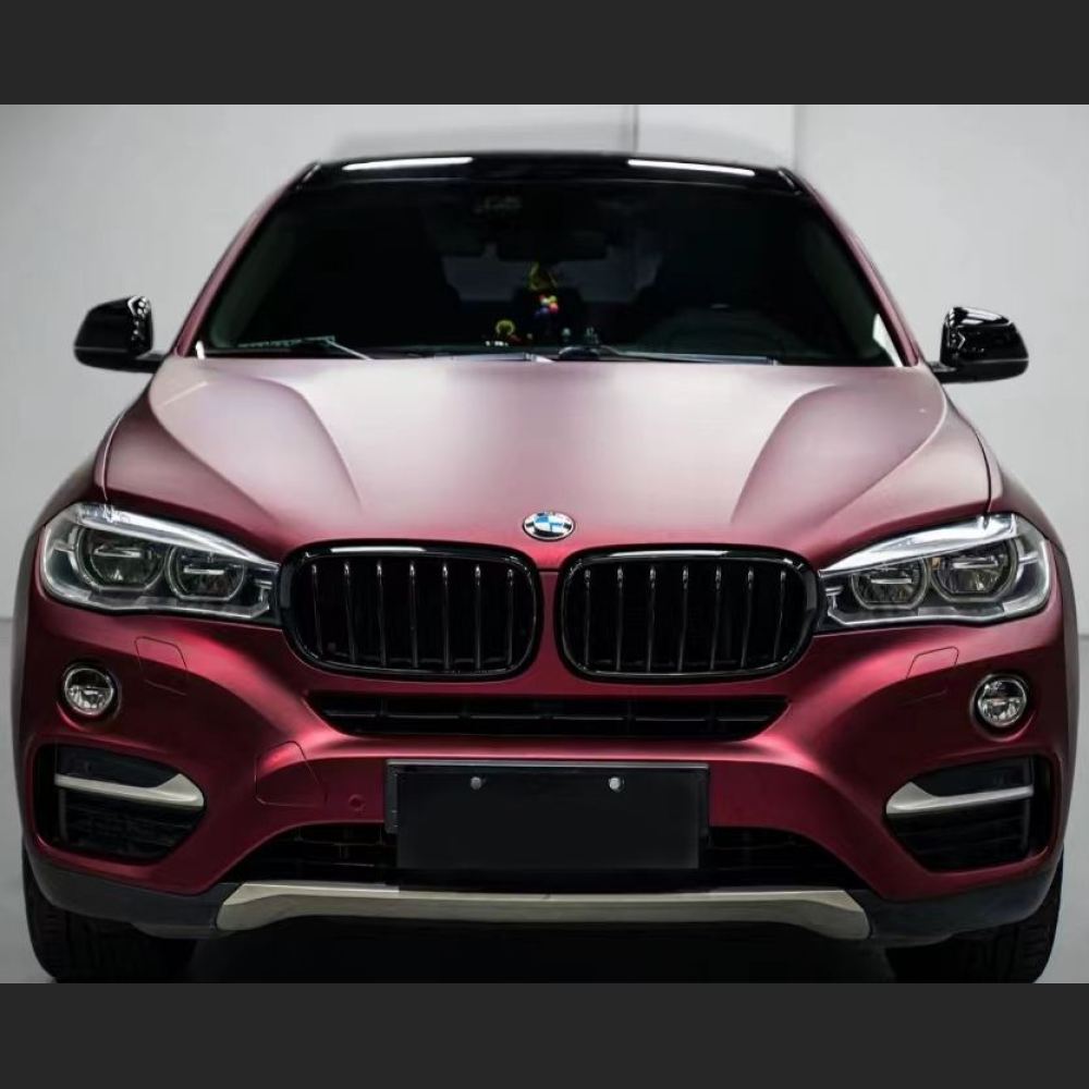 Ravoony Plus Matte Chrome Romanee Red Vinyl Car Wrap BMW X6 Wrap