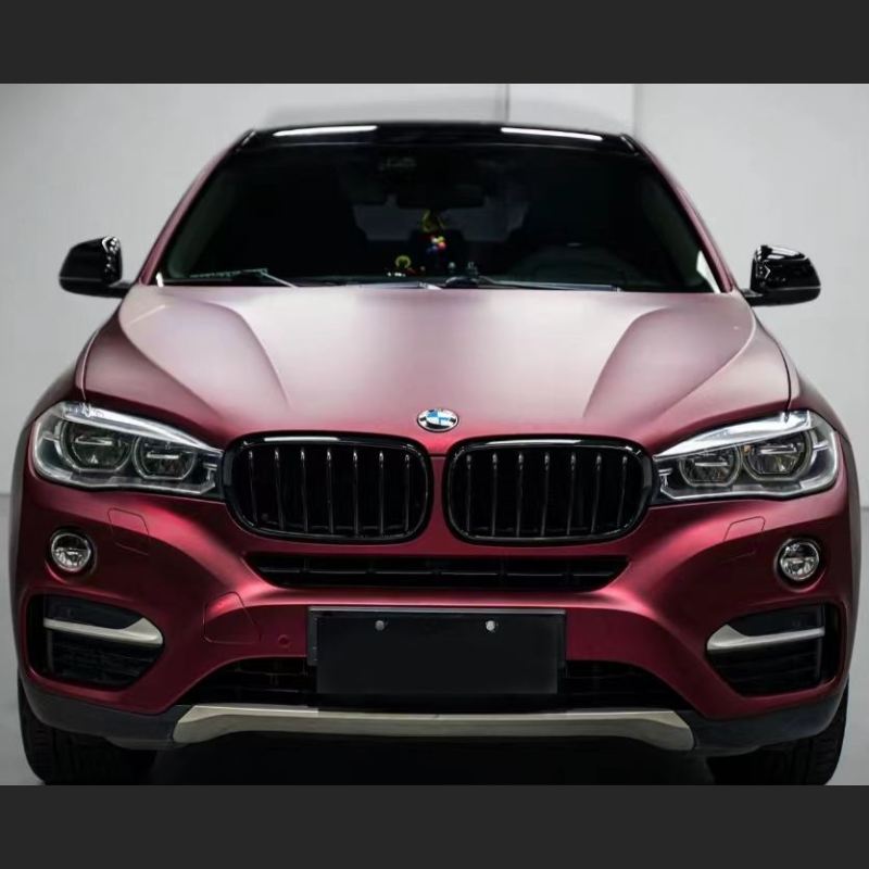 Ravoony Plus Matte Chrome Romanee Red Vinyl Car Wrap BMW X6 Wrap