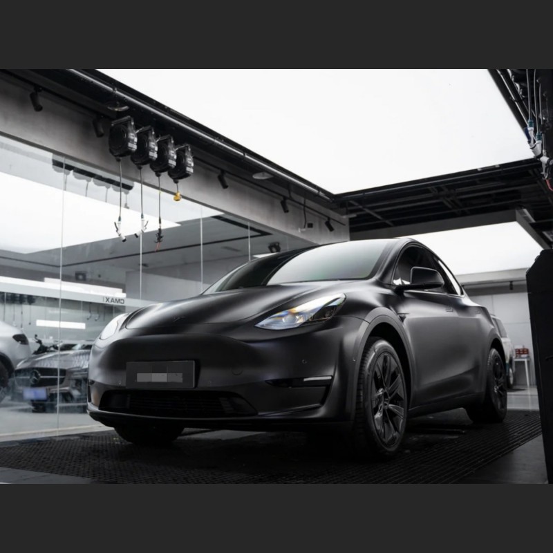 Ravoony Plus Satin Black Car Wrap Tesla Model Y Wrap