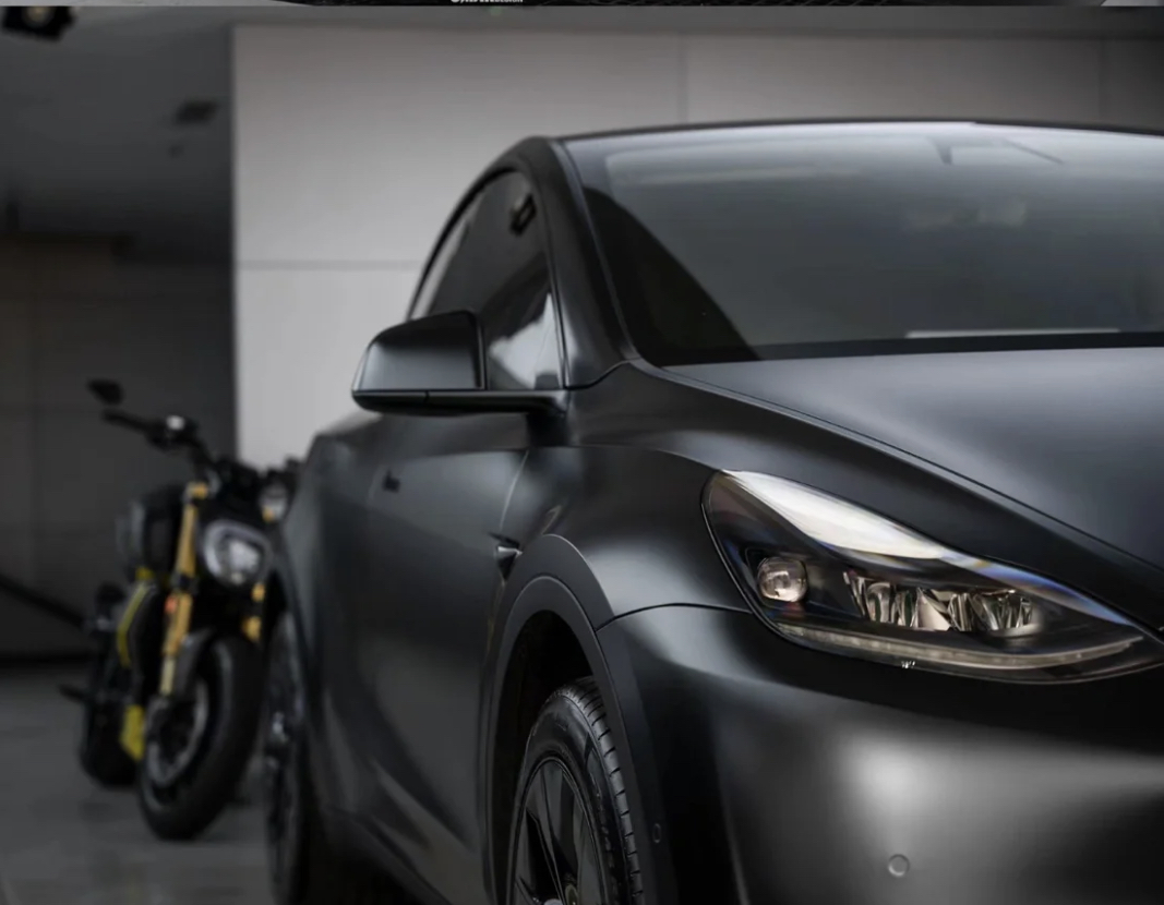 Ravoony Plus Satin Black Car Wrap Tesla Model Y Wrap