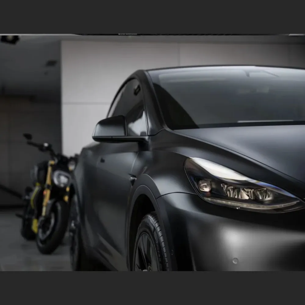 Ravoony Plus Satin Black Car Wrap Tesla Model Y Wrap