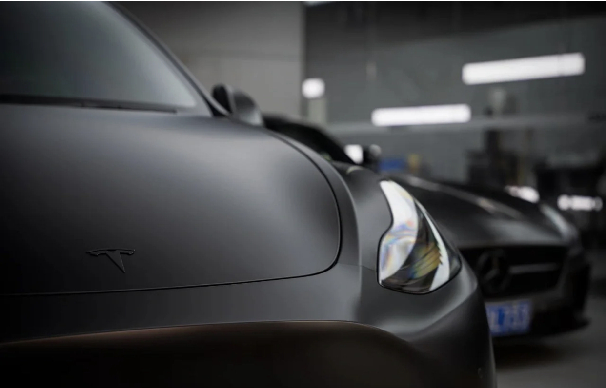 Ravoony Plus Satin Black Car Wrap Tesla Model Y Wrap