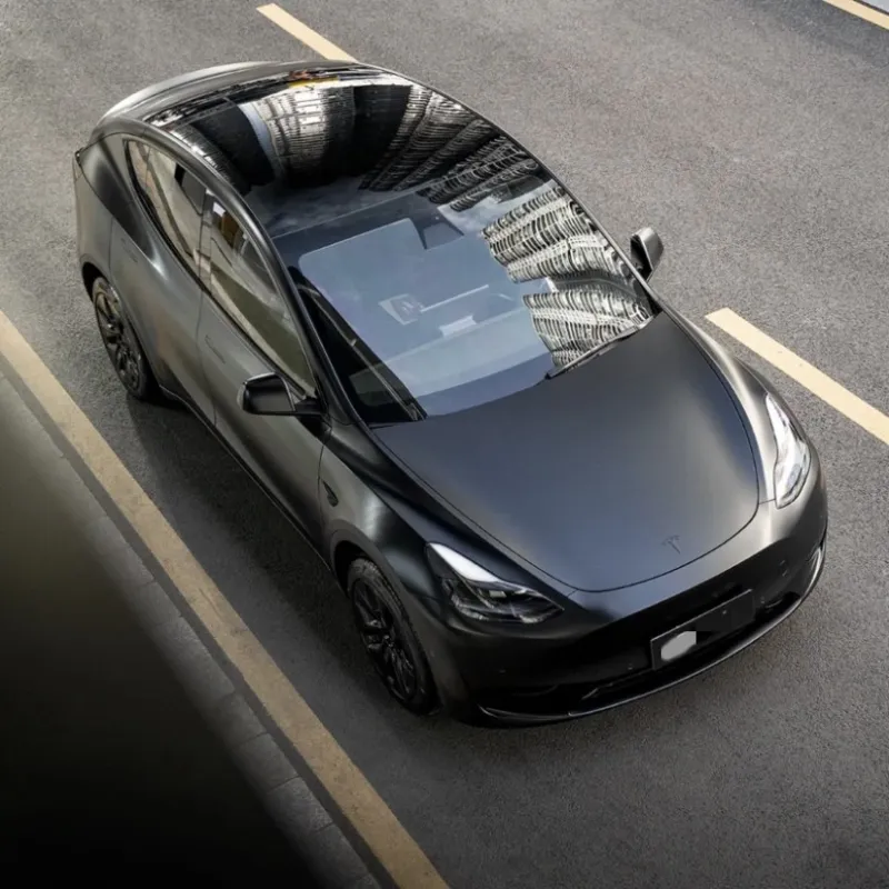 Tesla Model Y Wrap,Best Ravoony Satin Black Car Wrap Tesla Model Y Wrap