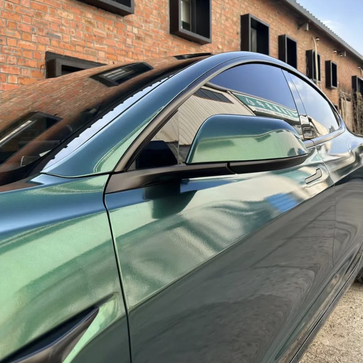 Ravoony Plus Glossy Royal Green Vinyl Car Wrap Tesla Model 3 Wrap