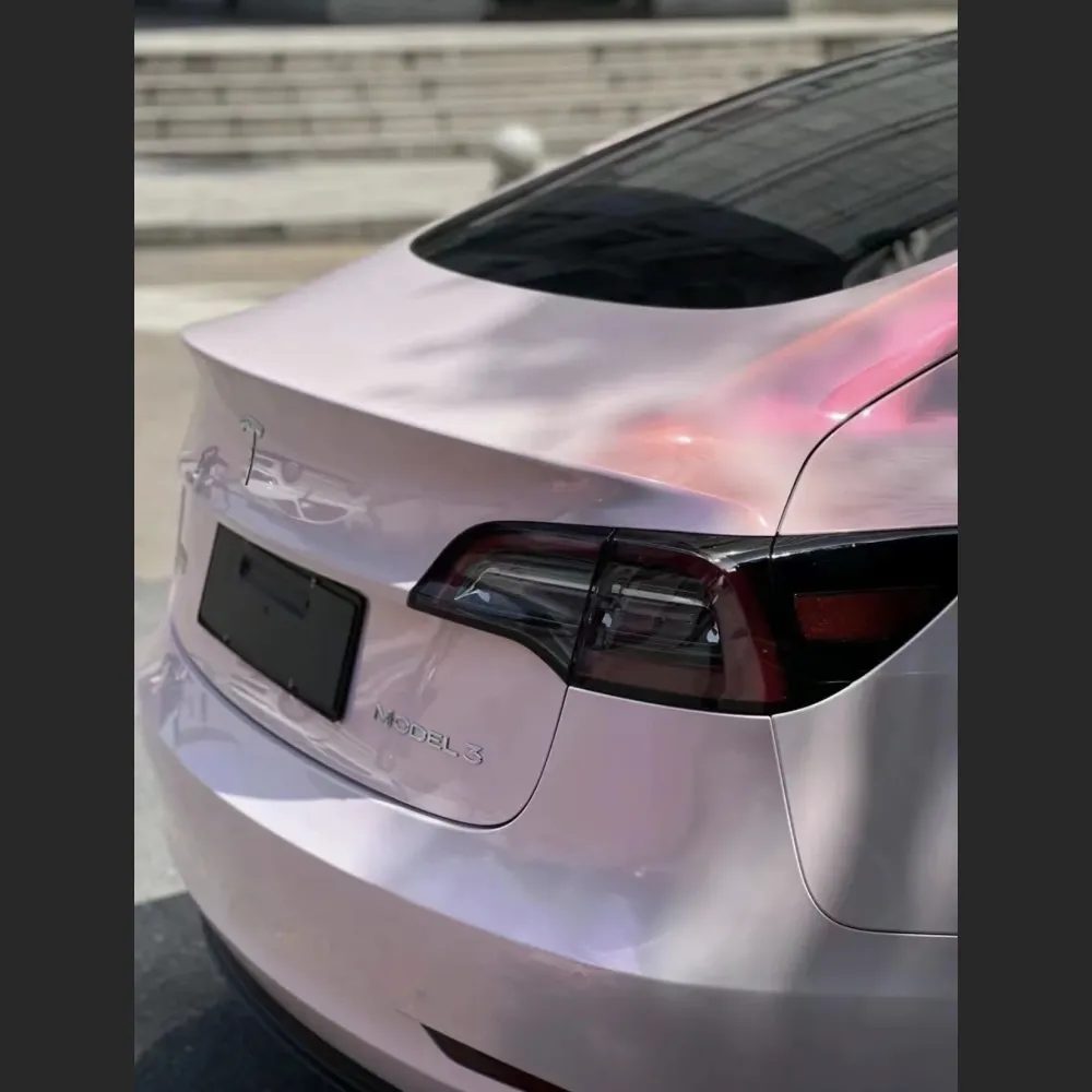 Ravoony Plus PET Flower Pink Car Wrap Tesla Model 3 Wrap