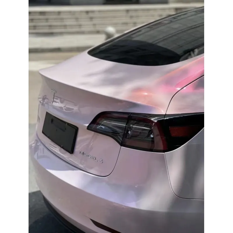 PET Flower Pink Car Wrap Tesla Model 3 Wrap