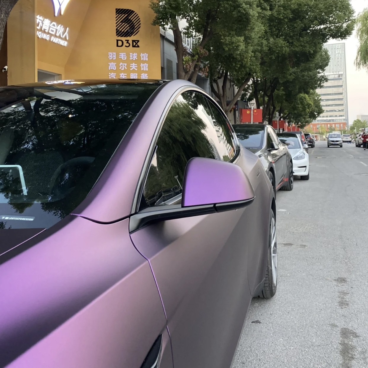 Ravoony Plus Ultimate Flat Magic Purple Car Vinyl Wrap Tesla Model Y Wrap