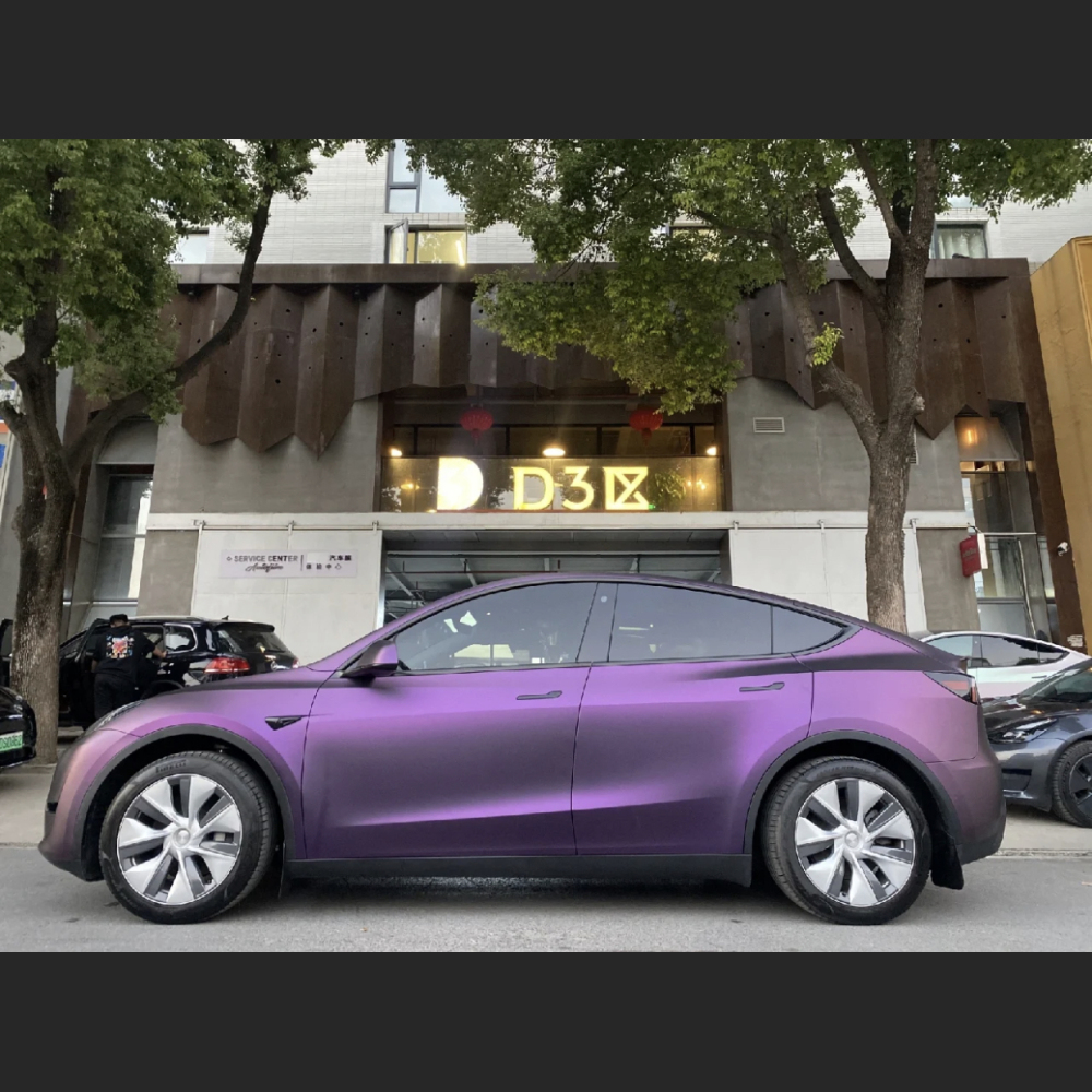 Ravoony Plus Ultimate Flat Magic Purple Car Vinyl Wrap Tesla Model Y Wrap