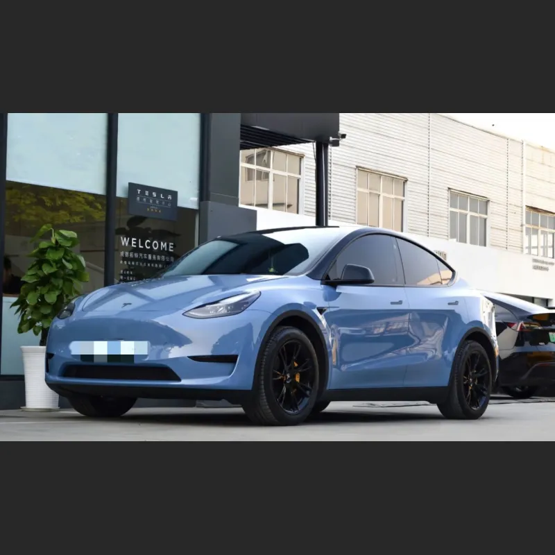 Ravoony Plus Gloss China Blue Car Vinyl Wrap Tesla Model Y Wrap