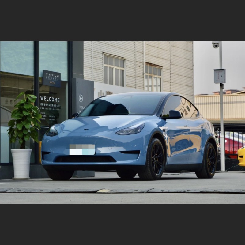 Ravoony Plus Gloss China Blue Car Vinyl Wrap Tesla Model Y Wrap