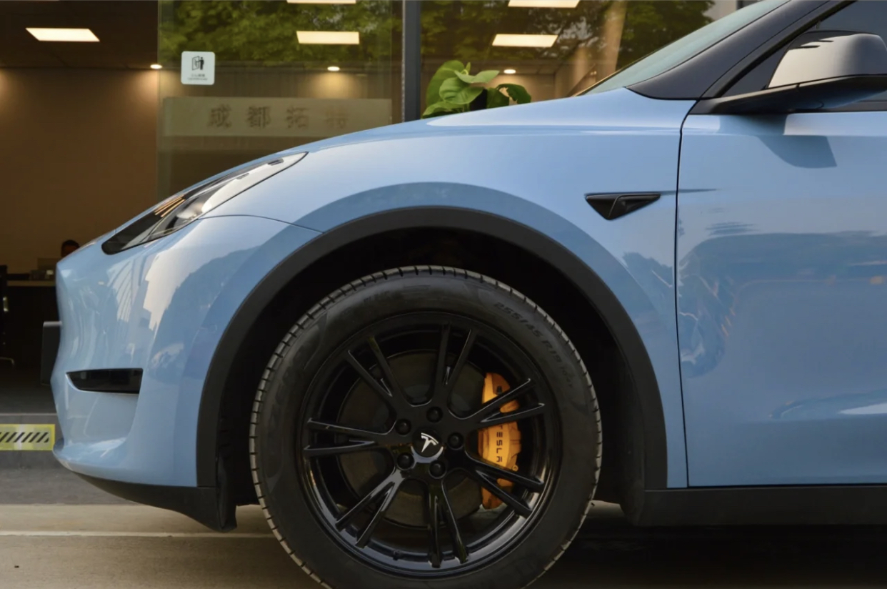 Ravoony Plus Gloss China Blue Car Vinyl Wrap Tesla Model Y Wrap