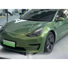Gloss Aston Martin Iridescent Emerald Green Car Wrap Tesla Model Y Wrap