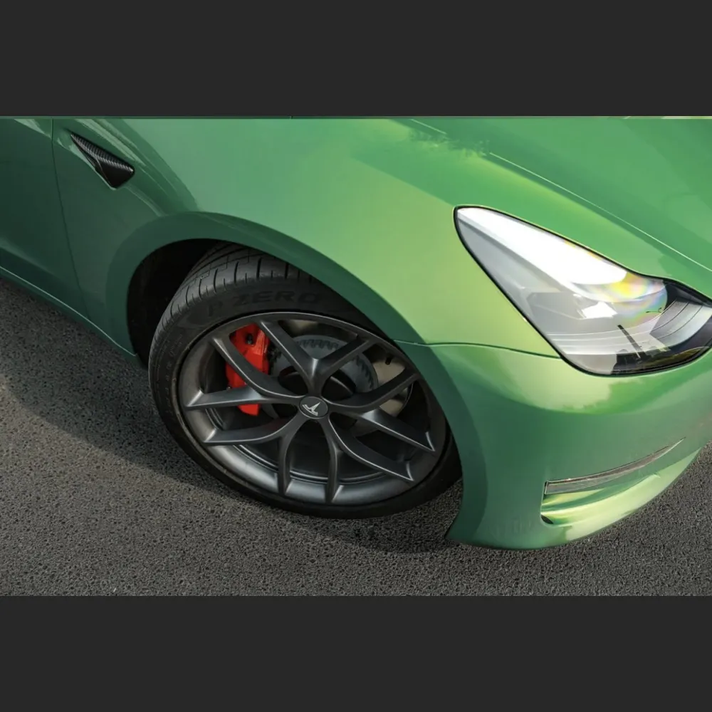  Ravoony Plus Gloss Aston Martin Iridescent Emerald Green Car Wrap Tesla Model Y Wrap