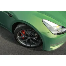 Gloss Aston Martin Iridescent Emerald Green Car Wrap Tesla Model Y Wrap
