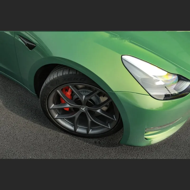  Ravoony Plus Gloss Aston Martin Iridescent Emerald Green Car Wrap Tesla Model Y Wrap