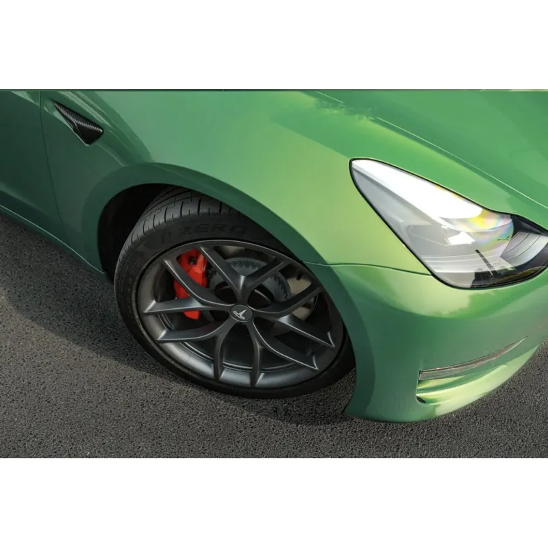 Gloss Aston Martin Iridescent Emerald Green Car Wrap Tesla Model Y Wrap