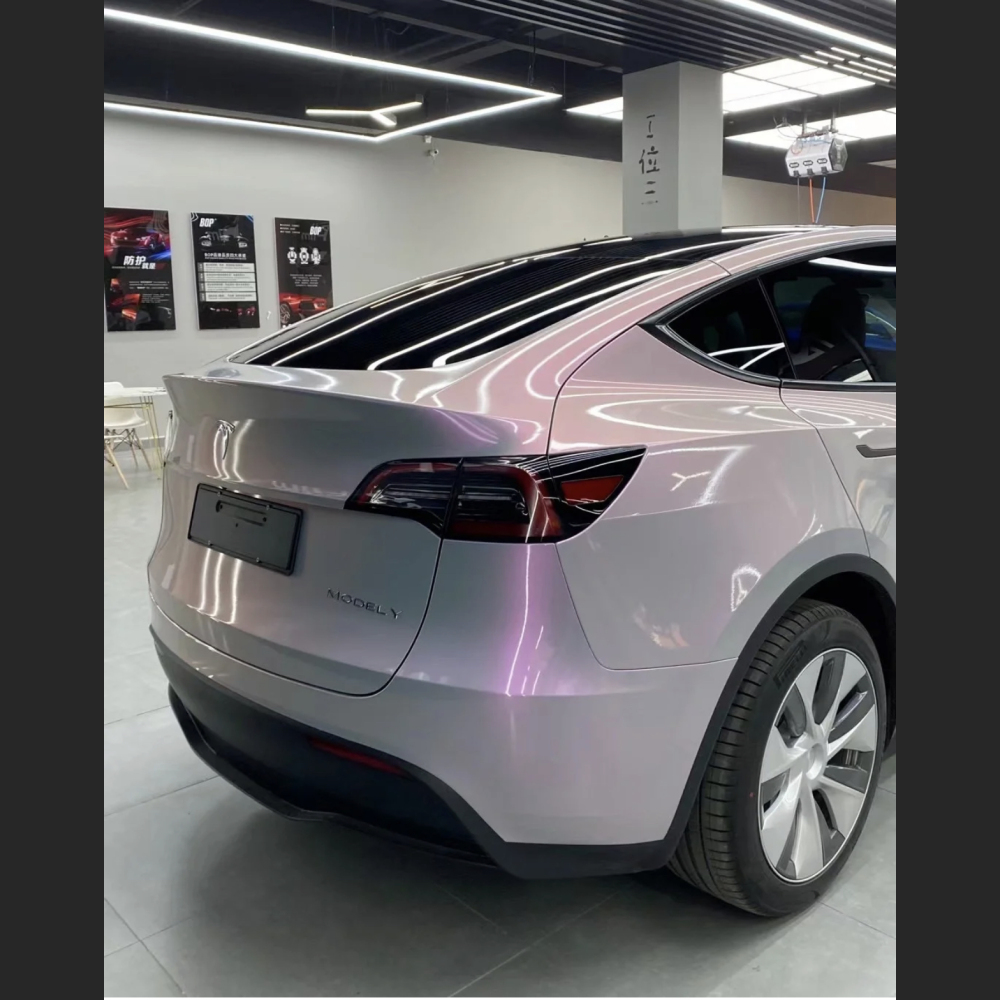 Ravoony Plus Twin Candy Grey Red Color Fliper Car Wrap Tesla Model Y Wrap 