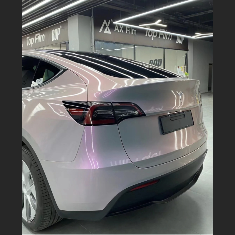 Ravoony Plus Twin Candy Grey Red Color Fliper Car Wrap Tesla Model Y Wrap 