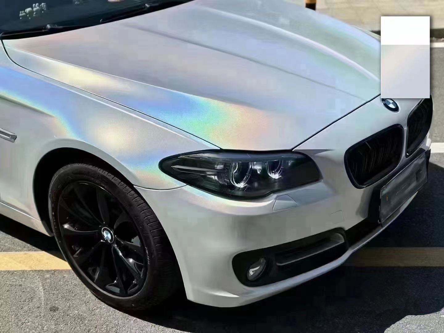 Ravoony Plus Glossy Laser White Car Vinyl Wrap BMW Vinyl Wrap