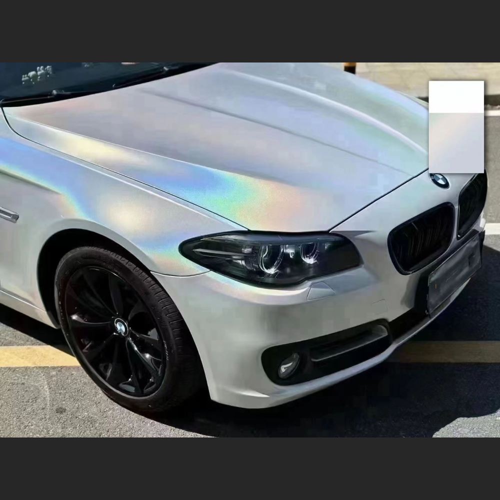 Ravoony Plus Glossy Laser White Car Vinyl Wrap BMW Vinyl Wrap