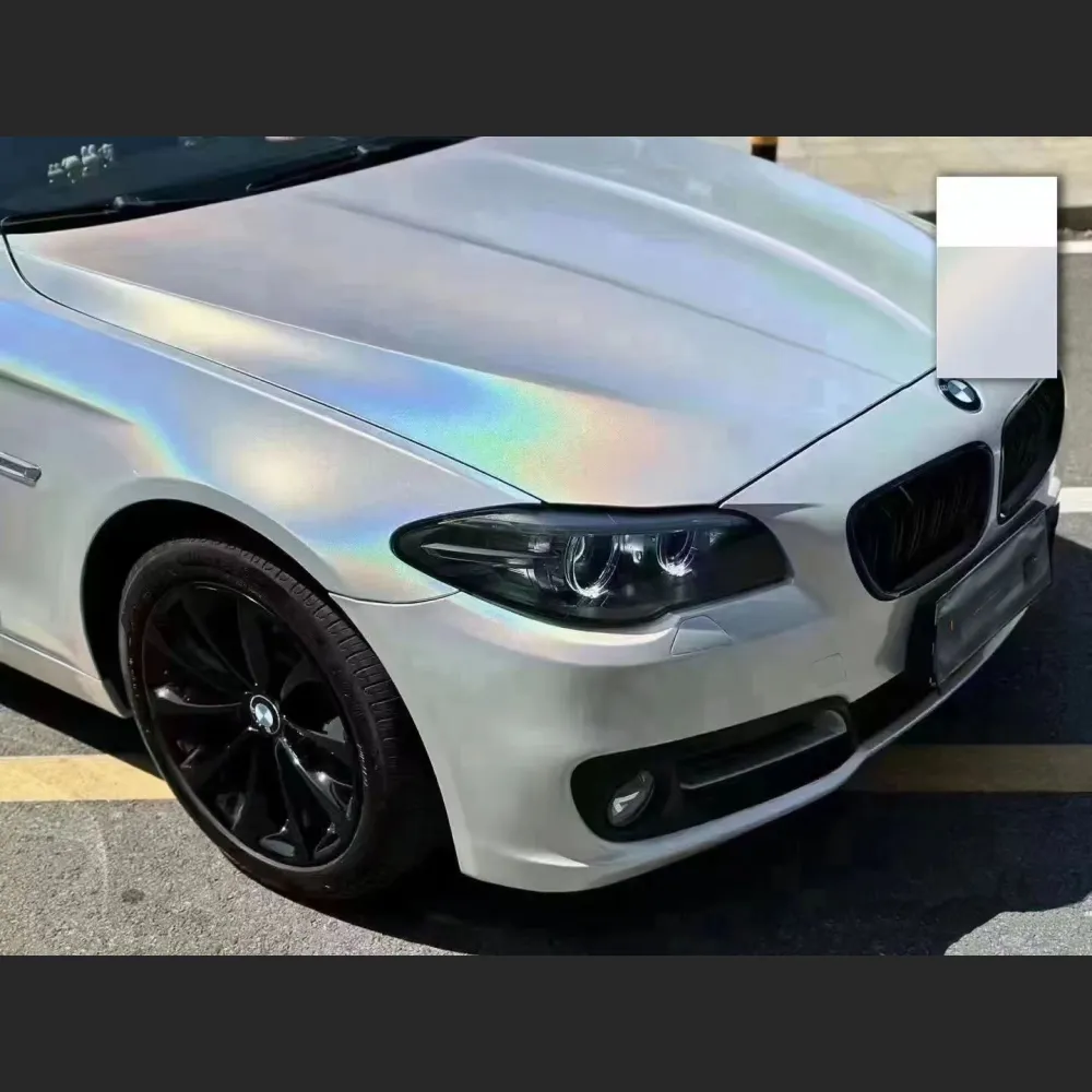 Ravoony Plus Glossy Laser White Car Vinyl Wrap BMW Vinyl Wrap