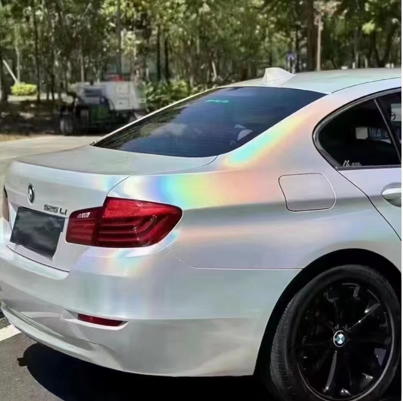 Ravoony Plus Glossy Laser White Car Vinyl Wrap BMW Vinyl Wrap