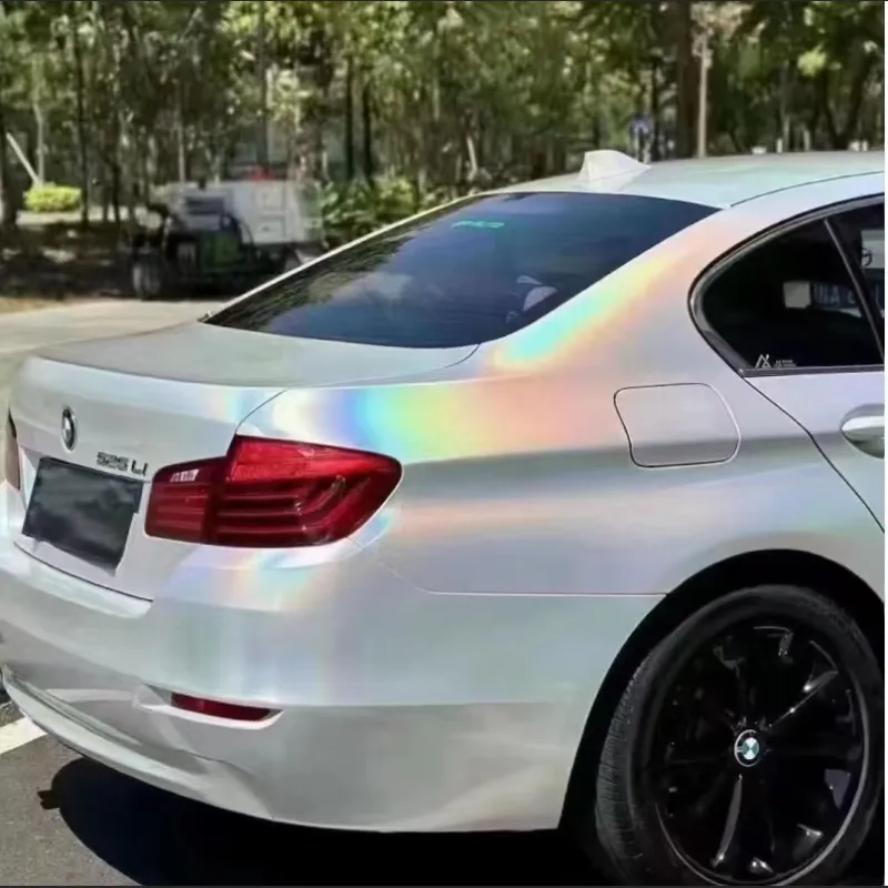 Ravoony Plus Glossy Laser White Car Vinyl Wrap BMW Vinyl Wrap
