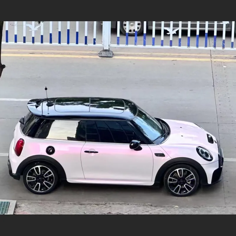 Mini Cooper Wrap, Best Ravoony PET Flower Pink Car Wrap Mini Cooper Wrap 