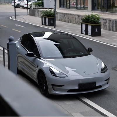 Ravoony Plus PET BMW Brooklyn Grey Vinyl Wrap Tesla Model Y Wrap 02