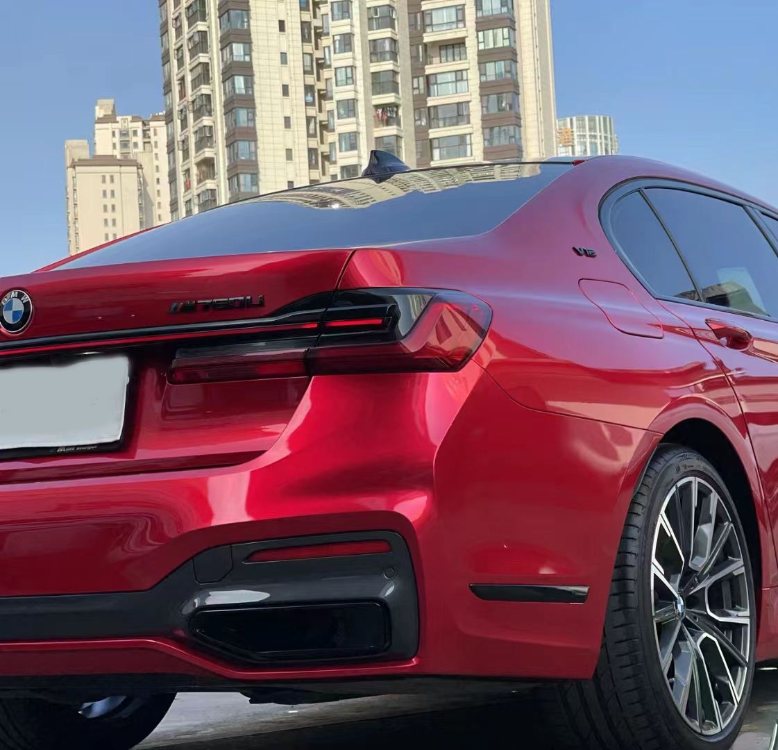 Ravoony Plus Gloss Metallic Vampire Red Vinyl Car Wrap BMW 7 Series Wrap