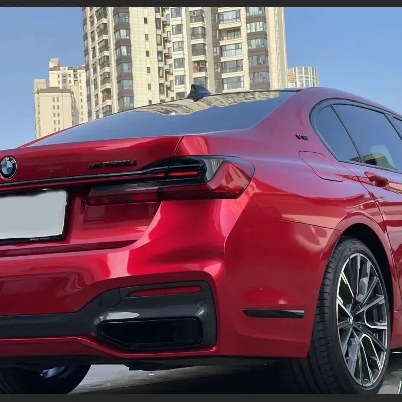 Ravoony Plus Gloss Metallic Vampire Red Vinyl Car Wrap BMW 7 Series Wrap