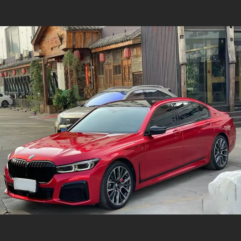Ravoony Plus Gloss Metallic Vampire Red Vinyl Car Wrap BMW 7 Series Wrap