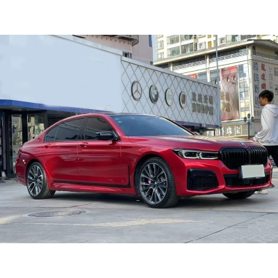 Ravoony Plus Gloss Metallic Vampire Red Vinyl Car Wrap BMW 7 Series Wrap 02