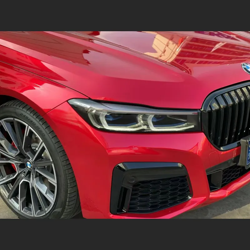 Ravoony Plus Gloss Metallic Vampire Red Vinyl Car Wrap BMW 7 Series Wrap