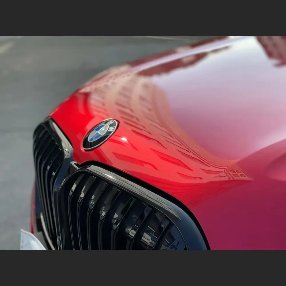 Ravoony Plus Gloss Metallic Vampire Red Vinyl Car Wrap BMW 7 Series Wrap
