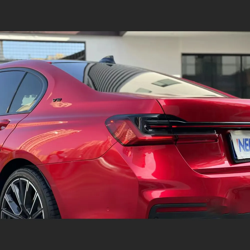 Ravoony Plus Gloss Metallic Vampire Red Vinyl Car Wrap BMW 7 Series Wrap