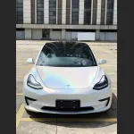 Ravoony Plus Glossy Laser White Car Vinyl Wrap Tesla Model 3 Wrap