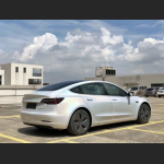 Ravoony Plus Glossy Laser White Car Vinyl Wrap Tesla Model 3 Wrap